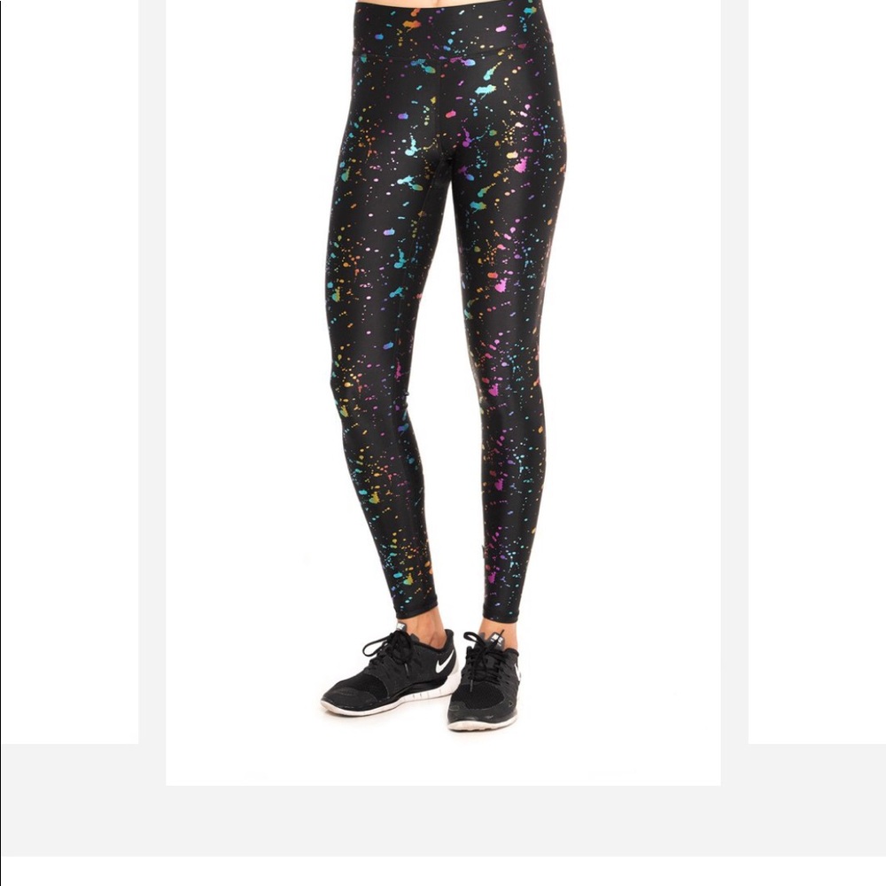 Terez rainbow splatter paint legging